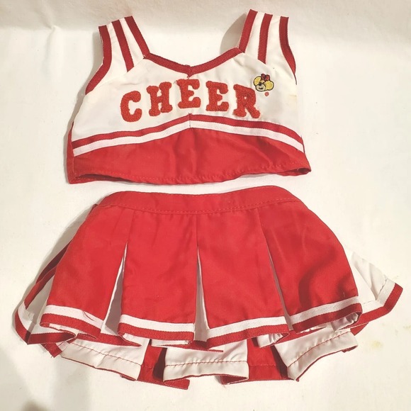 Build-A-Bear Other - Build a Bear Cheer 2 Pc Red White Skirt‎ Top Clothes Dress Up Play BABW